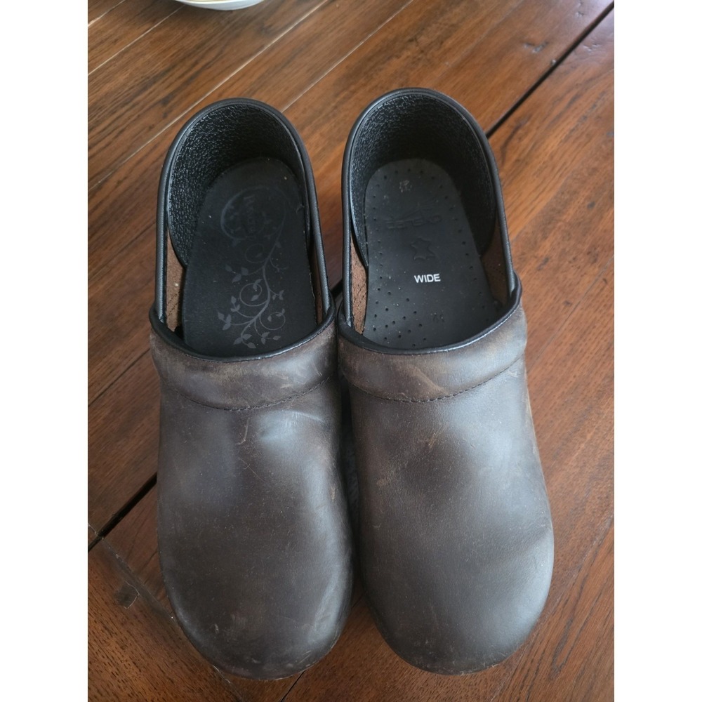 Dansko‎ Mens Size 41 Wide Antique Brown Oiled Leather Clogs Shoes NWOT NEW